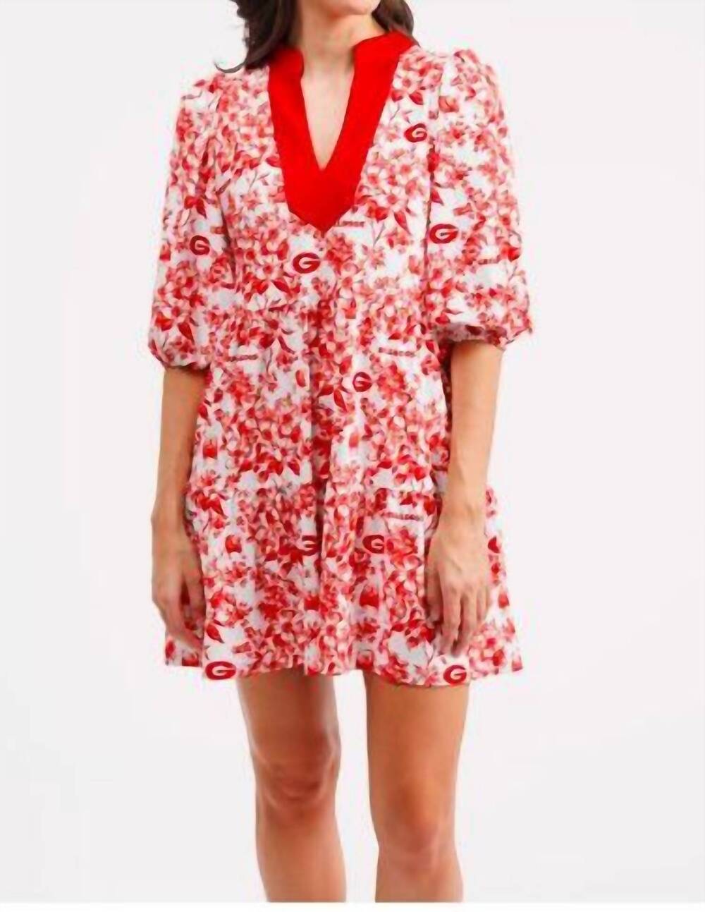 NEW SMITH & QUINN tory dress in botanical/red